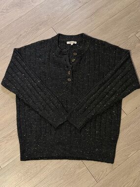 Madewell black henley sweater